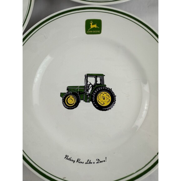 John Deere Tractor 11.25” Dinner Plate Green Rim Gibson SET OF 3 - Picture 13 of 16